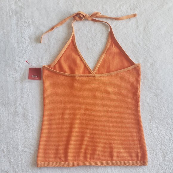 Mossimo Halter Neck Sleeveless Stripe Orange Womens Top SZ M, NWT - Picture 11 of 15